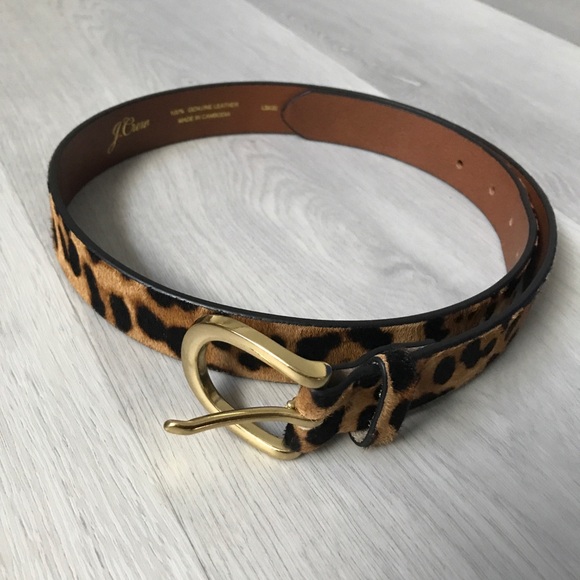 J. Crew Accessories - J CREW ANIMAL CHEETAH PRINT LEATHER PONY HAIR BELT WOMENS XS